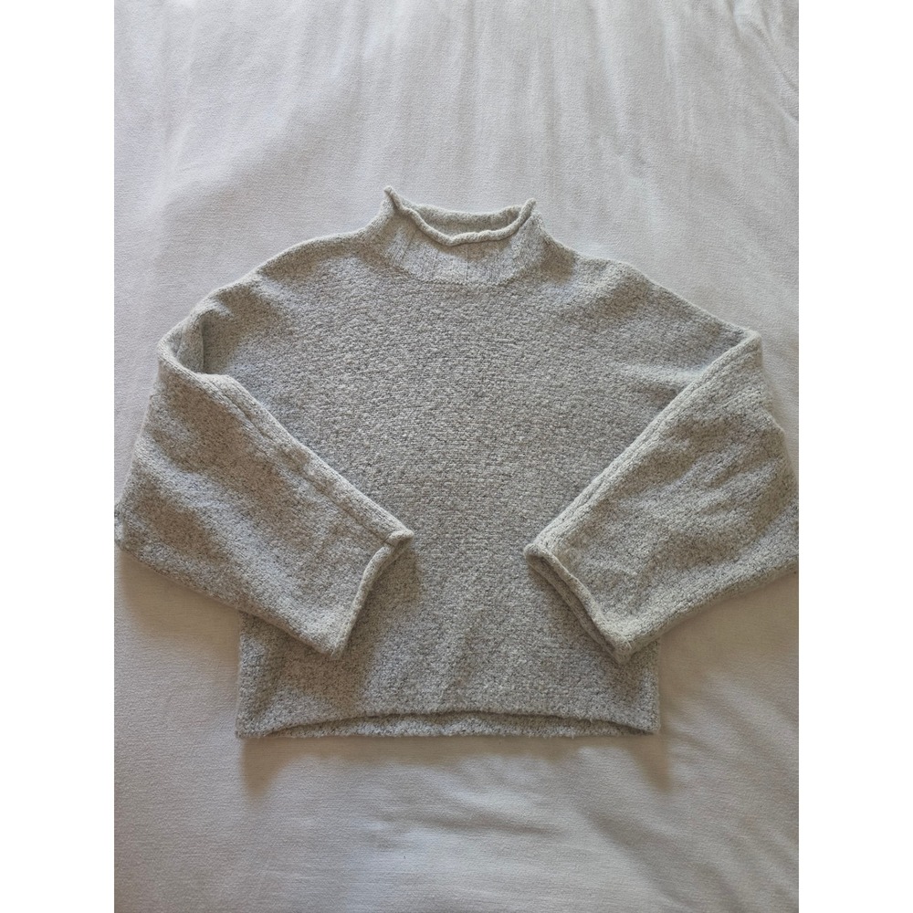 William Rast Womens Gray Mock Neck Boucle Knit Sweater Size Medium